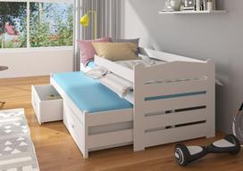 Vaikiška lova Tiarro su šonine apsauga, 80x180 cm, balta