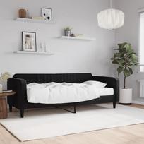 Vidaxl Sofa Z Materacem Do Spania, Czarna, 90X200 Cm, Aksamit