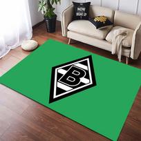 Borussia Mönchengladbach Area Rug, Non-Slip Black Green Floor Mat with Club Logo Print, Indoor Carpet for Soccer Fans 40x60cm( 15x23in )