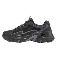 Skechers DLites Faux Leather Lace-Up Shock Absorbing Low-Top Dad Shoes Women sneakers Black 150831-BLK 35