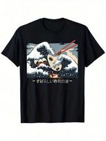 The Great Sushi Wave Off Kanagawa Japanese Aesthetic Japan Unisex T-Shirt S