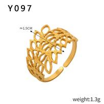 Women's Smiling Face Geometric Heart Open Ring Set: Light Luxury Hollow Titanium Steel Jewelry One Size