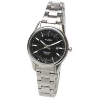 SEIKO ALBA AH7E23X1 Quartz Stainless Steel Business Analog Watch with Date Simple Bracelet Women's Calendar, juoda