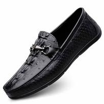 Men's Plaid Leather Loafers - Spring/Summer Low-Top Casual Slip-Ons 41