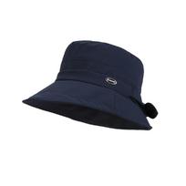 Portable Bowknot Women Fisherman Hat Wide Brim Solid Color Summer Sun Hat Breathable Sun Protection Bow Bucket Hat Summer XS（old）