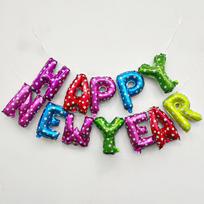 Happy New Year 2026 Alphabet Balloons Holiday Ornaments New Year Decoration Colorful Foil Balloons Party Supplies Inflatable 10inch