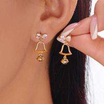 Fashion Christmas Tree Snowflake Bell Drop Earrings for Women Colorful Xmas Bells Star Long Tassel Earring New Year Jewelry Gift