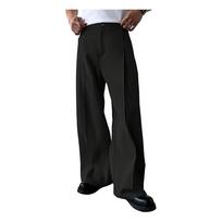 Women's High Waist Wide Leg Pants Pleated Trousers in Light Beige S