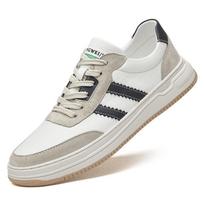 Four Seasons Men's Genuine Leather Casual Low-Top Shoes with Rubber Sole 38