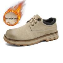 Men's Low-Top Matte Leather Retro Work Boots