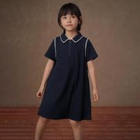 Hacikis Girls' Summer Embroidered A-Line Knit Dress 130