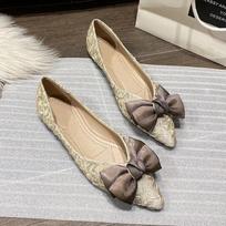 Pointed Toe Low Heel Elegant Blue Party Shoes for Women Summer 2025 High Quality Fashion Beau Today Price Non Slip Woman Flats 35