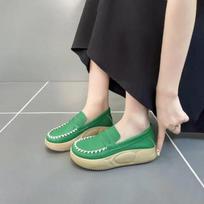 Woman Footwear Low Leather High on Platform Shoes for Women Loafers White Casual Daily Routine Autumn Offer Korean Fashion 2025 35