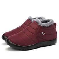 Winter New Large Size Anti Skid Warm Plus Velvet Snow Boots, Cold Proof Comfortable Outdoor Winter Footwear for Unisex 35