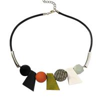 Trapezoid Wood Necklace Beads Ethnic Style Necklace Fashion Simple Geometric Necklace  Traval