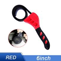 6/8/12inch Belt Wrench Adjustable Oil Filter Puller Strap Spannerchain Tools Household Cartridge Disassembly Strap Opener Tool 6 inch Red