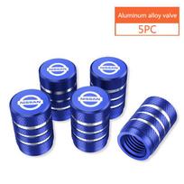 5pcs Car Metal Wheel Tire Valve Caps Stem Case for Nissan X-trail Note Qashqai Juke Sentra Patrol Navara Micra Auto Accessories