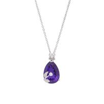 Versatile Autumn Winter Purple Diamond Sunflower Water Drop Titanium Steel Clavicle Necklace for Women