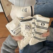 Yuzhaolin Women's Cotton Mid-Tube Socks - 5 Pairs Pack One Size