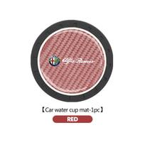 Carbon Fibre Car Coaster Water Cup Holder Pad Anti-slip Mat For Alfa Romeo 159 Giulietta Giulia 147 Mito 156 159 166 GT Stelvio