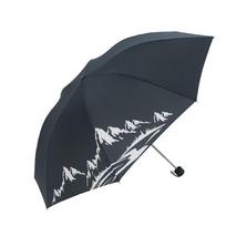 Business Black 8-Rib Windproof Three-Fold Umbrella
