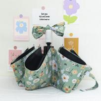 French Style Automatic Green Floral Folding Umbrella