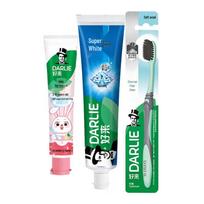 DARLIE Oral Care Family Pack: Whitening & Kids Strawberry Toothpaste with Toothbrush