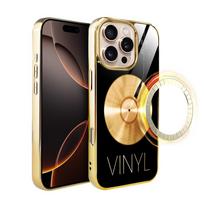 Etui Do Iphone 16 Pro Ibizu Elite Glass Z Magsafe, Szklany Tył, Golden Midnight, Vinyl Lux, Złote
