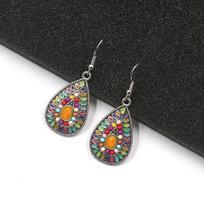 Bohemian Ethnic Water Drop Earrings Necklaces Set for Women Simple Drop Oil Multicolor Temperament Female Vacation Jewlery