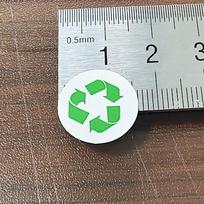 1000 vnt. Perdirbimo logotipo etiketė Meninio popieriaus lipdukas perdirbamiems aplinkai draugiškiems produktams Žalia spalva Apvalus gamyklos žymeklis 16mm 1000pcs