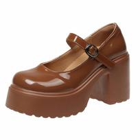 Fashion Black Super High Heels Mary Jane Shoes Women 2024 Goth Chunky Platform Pumps Woman Plus Size Ankle Buckle Party Lolita Shoes 42 35