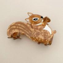 1pc Brown Autumn Animal Series Hair Grab Acrylic Gripper Sweet Back Hair Clip Super Cute Hairpin Shark Clip brown