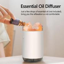 Crystal Salt Stone Humidifier Colorful Light 260mL Mist Humidifier Portable Quiet USB Essential Oil Diffuser Cool Mist