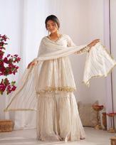 Moterims Bollywood Mal Chanderi Salwar Kostiumas Indų Dizainerio Salwar Kameez Sharara Rinkinys Suknelė M
