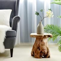 Natural Cedar Live Edge Stump Stool, 14' End Table, Plant Stand, Nightstand for Living Room, Bedroom, Patio United States