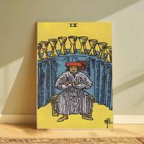 Vintažinis Tarot kortų meno plakatas HD namų dekoras Lipni sienelė Vandeniui atsparus Namų svetainė Baras Estetinis dekoras 15X20cmNoframe