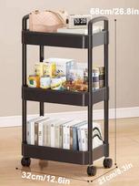For 3-5 Tier Rolling Storage Shelf Trolley, Kitchen Organizer Clutter Cart, Storage Display Shelf Basket Storage Art Tro