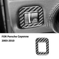 For Porsche Cayenne 2003-2010 Carbon Fiber Car Headlight Control Switch Panel Trim Frame Decoration Sticker  Interior Accessorie