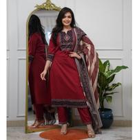 Women Designer Party Wear Kurta Pant Dupatta Set Indian Bollywood Top Tunic Salwar Suit M