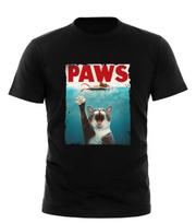 Paws T-Shirt | Funny Cat Jaws Parody Graphic Tee | S-4XL Unisex T-shirt XL