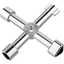 4-Profile Multifunction Cross Key, Zinc Alloy Electrical Cabinet/Meter, Universal Key Silver