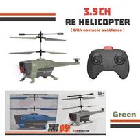 Naujas RC sraigtasparnis 2,4 GHz 3,5 H kliūčių išvengimo apsaugos nuo susidūrimo nuotolinio valdymo pulto jutiklio drono šviesos vaikams orlaivio patalpose skraidantis žaislas 3.5-way žalia