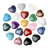 20vnt Širdies brangakmenių rinkinys Natūralūs romantiški meilės akmenys darbastalio puošmena Kvarcinis gydomųjų akmenų rinkinys Chakra Reiki kristalai meditacijai 20PCS