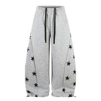 Korean-Style Star Print Wide-Leg Women's Winter Dance Sweatpants 2XL