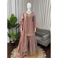 Salwar Kameez Party Wear Desigenr Dress Indian Bollywood Ethnic Sharara Suit L-40