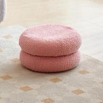 Ergonomic Home Office Computer Chair: Comfortable, Rotatable, Reclining, Adjustable Height, Perfect for Students or Long Hours of Sitting. Sheepskin-like Pink Round Stool