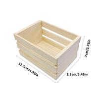 Handcrafts Miniature Wooden Storage Box Wood Craft Basket Nesting Crate Box For Home Office Desktop Organization
