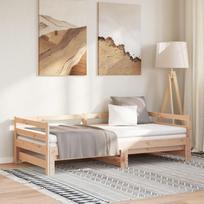 Vidaxl Łóżko Wysuwane, Lite Drewno Sosnowe, 2X(90X200) Cm