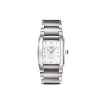 Tissot T-Lady serijos kvarcinis mechanizmas nerūdijančio plieno baltas ciferblatas sidabrinis kvadratinis laikrodis moteriški laikrodžiai T073.310.11.017.01 Regular Watch Box,Silver Dial