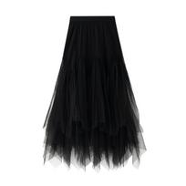 Tulle Skirts for Women A Line Fairy Tiered Skirt Midi High Elastic Waist Long Skirt Layered Flowy Swing Tutu Skirt Women's Mesh High Waist Maxi Skirts One size